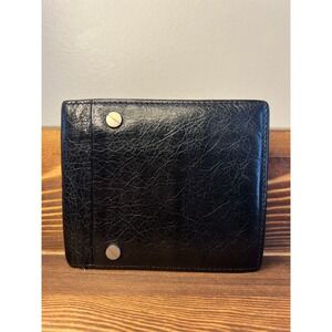 Balenciaga Black Arena Leather Studded Bi-fold